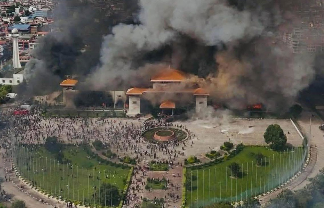 Nepal’s Parliament Burned